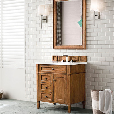Britanny Saddle Brown Classic White Quar Bathroom Vanities 30×34 (PS710024)