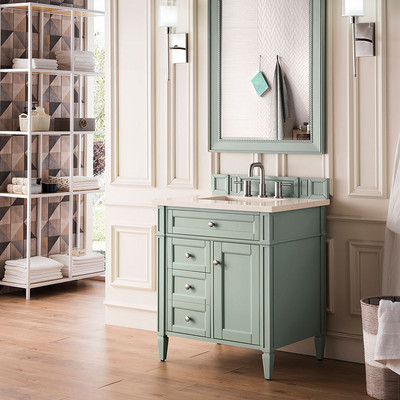 Britanny Sage Green Eternal Marfil Quart Bathroom Vanities 30×34 (PS710027)