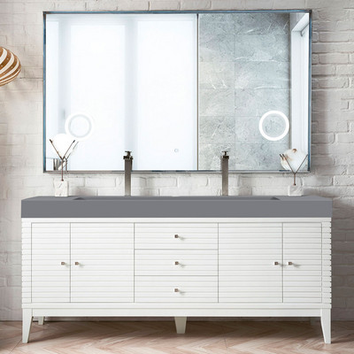Linear Glossy White Dusk Grey Glossy Com Bathroom Vanities 72 1/2×34 5/16 (PS710039)