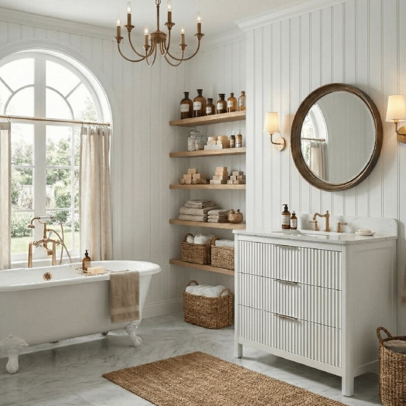 Carrara Gunningham White Bathroom Vanities 37×22 (PS73002)