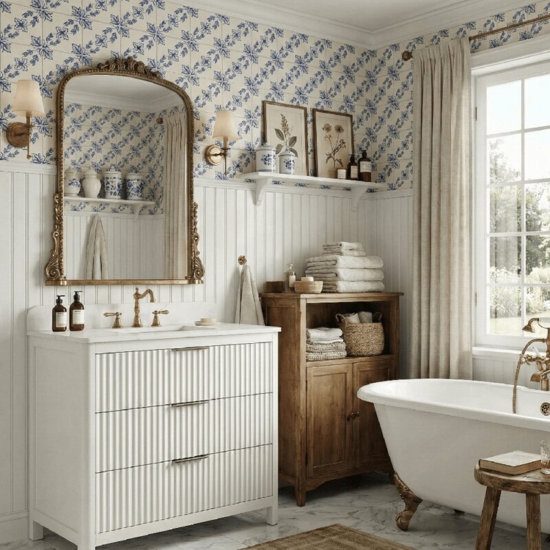 Carrara Gunningham White Bathroom Vanities 37×22 (PS73002)