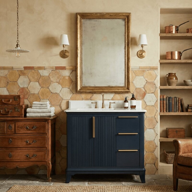 Muebles de baño Carrara Grosvenor Azul Marino 37×22 (PS73008)