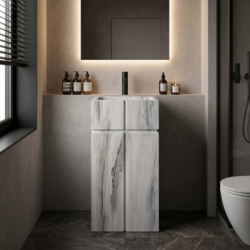 Skyline Honed Soho Marble Sink 20×20 (SN00282)
