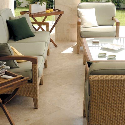 Ivory Honed Filled Travertine Tile 12×12 (TL10482) Ivory Honed Filled Travertine Tile 2 3/4×5 1/2 (TL13377)