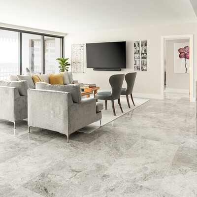 Silver Shadow Honed Marble Tile 18×18 (TL13900)