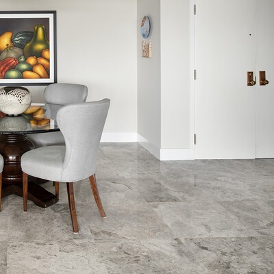Silver Shadow Honed Marble Tile 18×18 (TL13900)
