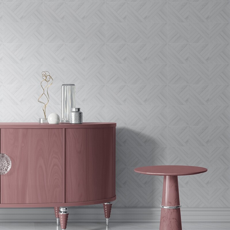 Snow White Polished Marble Tile 12×24 (TL15569) Snow White Multi Finish Ponte Marble Mosaic 14 5/16×14 5/16 (MS01544)