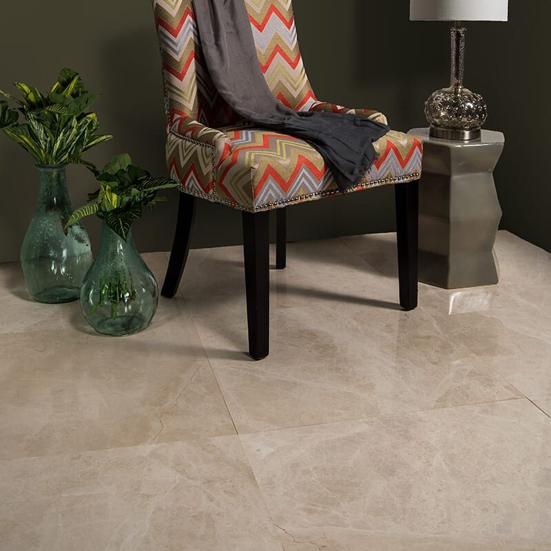 Cream Bordeaux Polished Marble Tile 24×24 (TL17705)