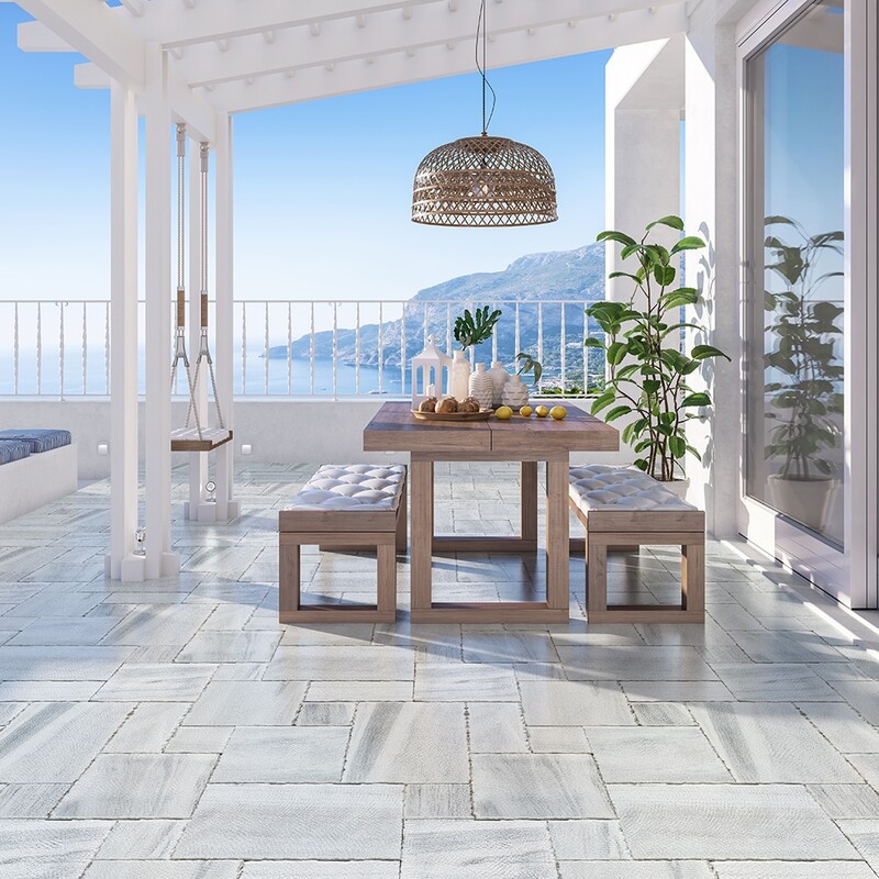 Skyline Reclaimed Marble Pavers Ashlar Pattern (TL17781)