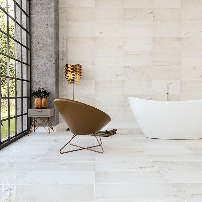 Calacatta Amber Polished Marble Tile 12×24 (TL18184)