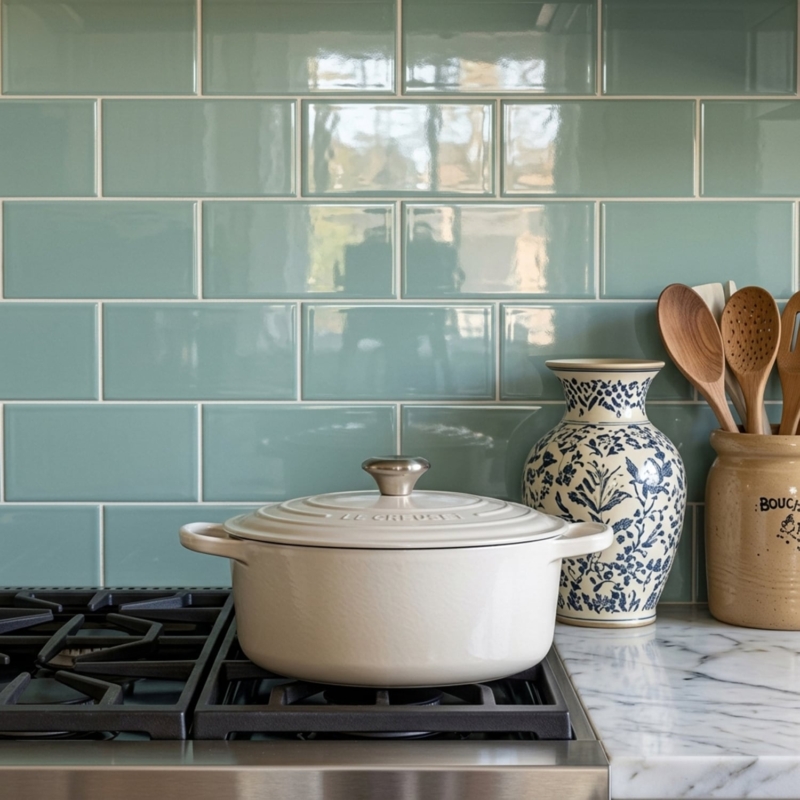 Witty Green Glossy Subway Ceramic Tile 3×6 (TL18325)