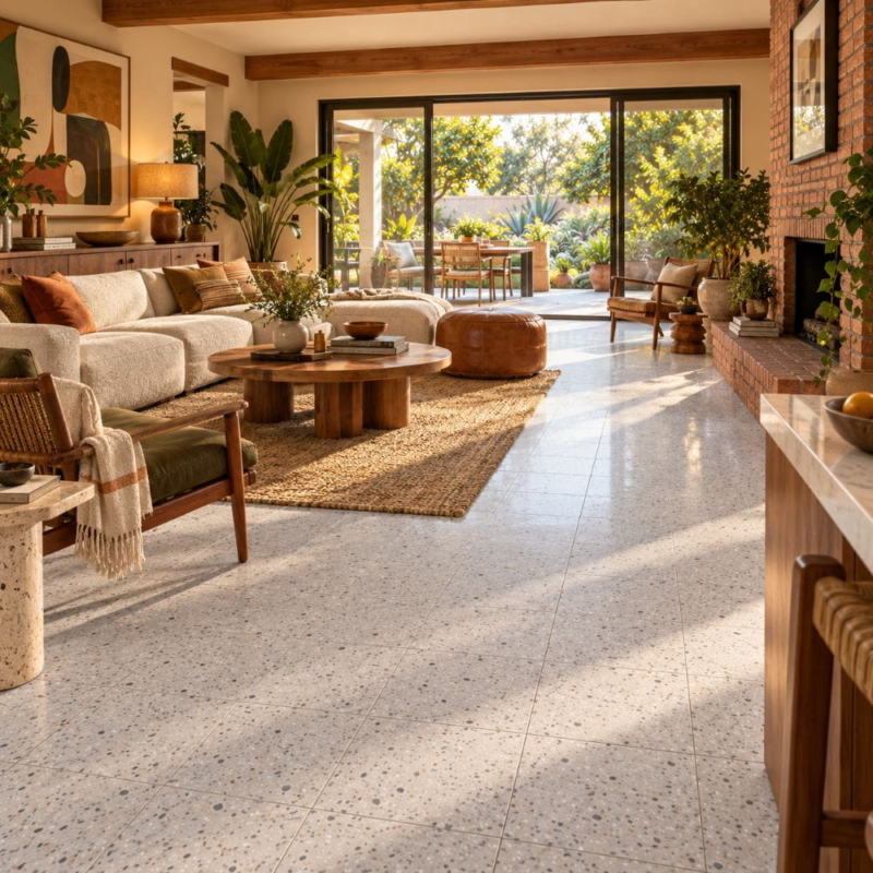 Sandy Matte Terrazzo Tile 8×8 (TL18623)