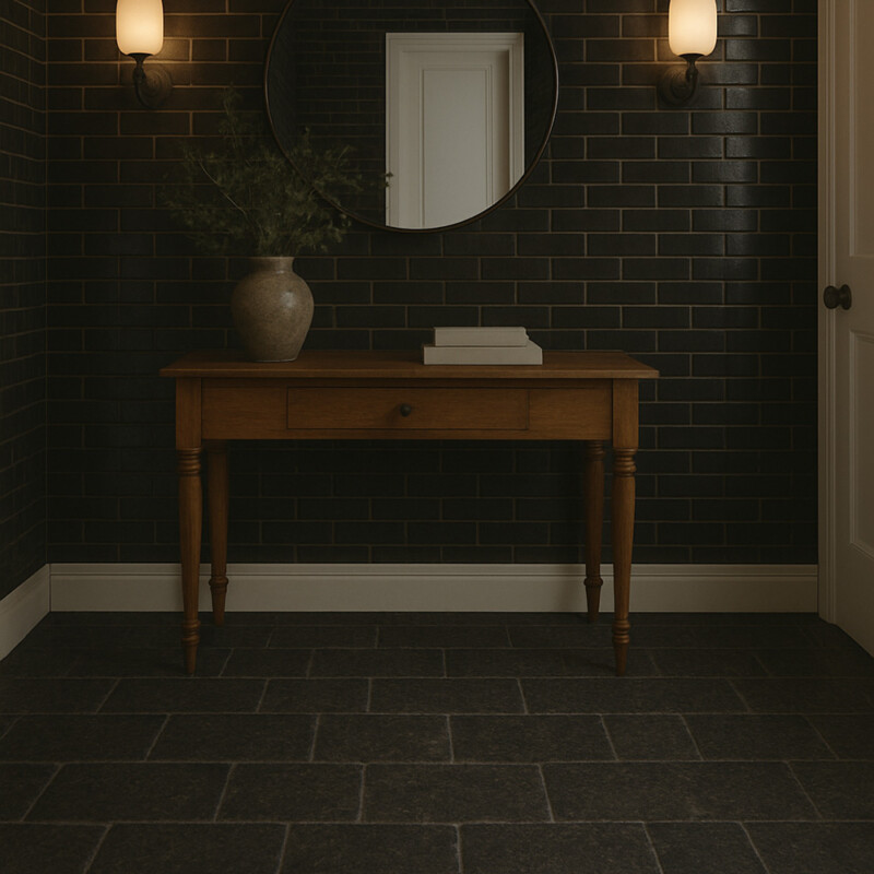 Belgium Blue Brushed Chiselled Limestone Tile 8×16 (TL18860)