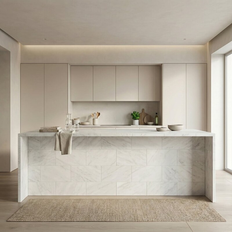 White Pearl Honed Marble Tiles 12×24 (TL19189)