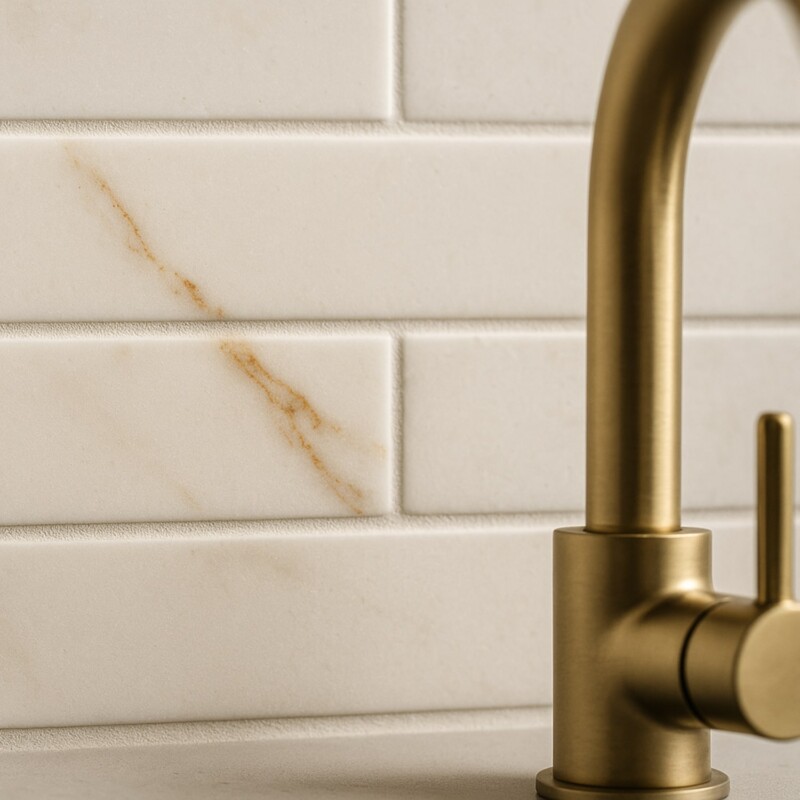 Calacatta Amber Honed Subway Marble Tiles 3×12 (TL19255)