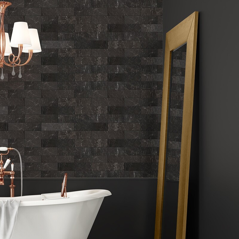 Iris Black Honed Marble Tile 3×12 (TL19267)