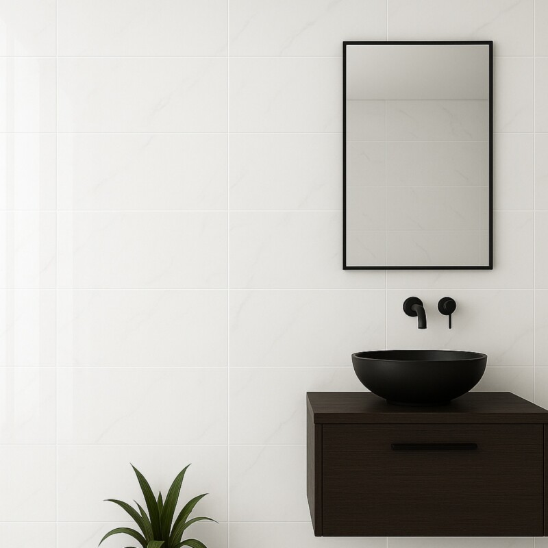 Aspen White Polished  Marble Tile 12×24 (TL19340)