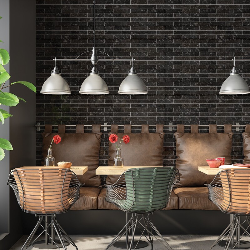 Iris Black Polished Marble Tile 2×8 (TL20035)