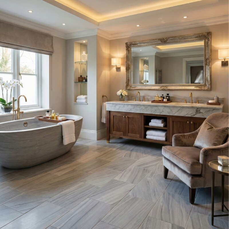 Bardiglio Royal Textured Marble Tiles 16×24 (TL20582)