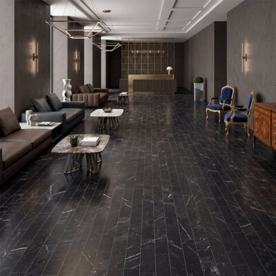 Piastrelle in marmo nero levigato 4×48 (TL20991) Immagine della scena della stanza