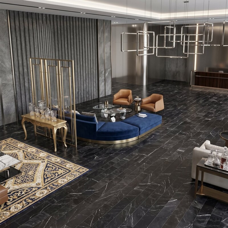 Black Honed Marble Tiles 4×48 (TL20991)