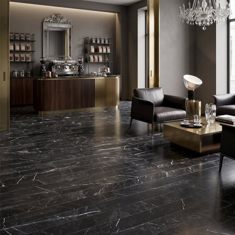 Black Honed Marble Tiles 4×48 (TL20991)
