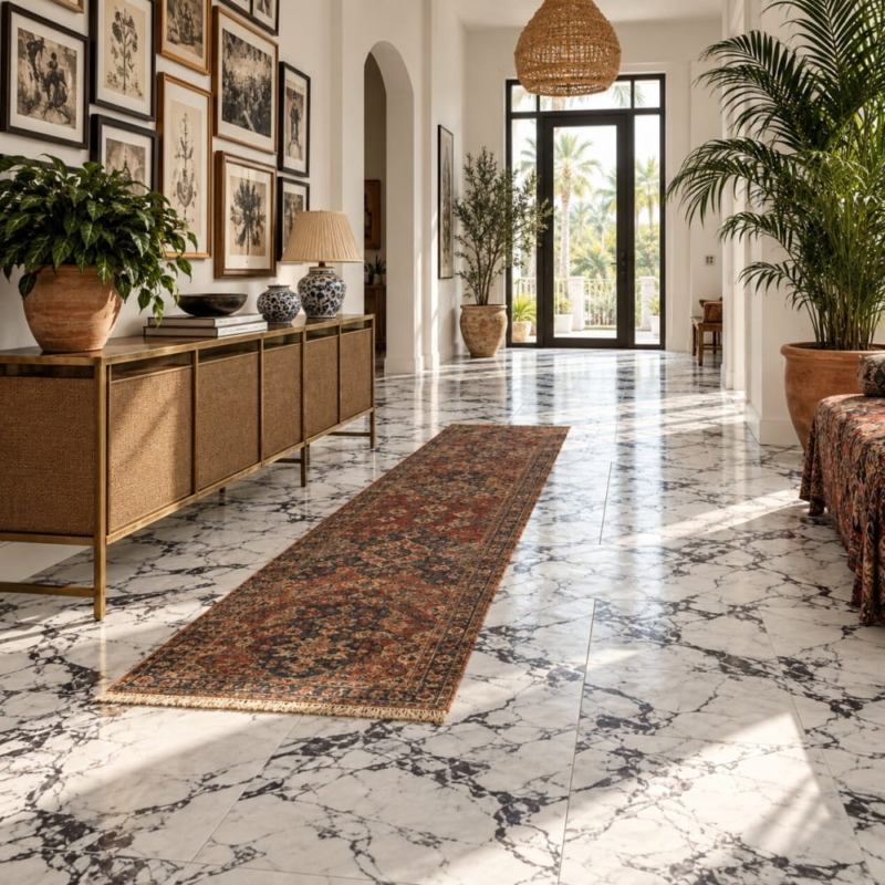 Calacatta Picasso Honed Marble Tile 18×18 (TL21002)