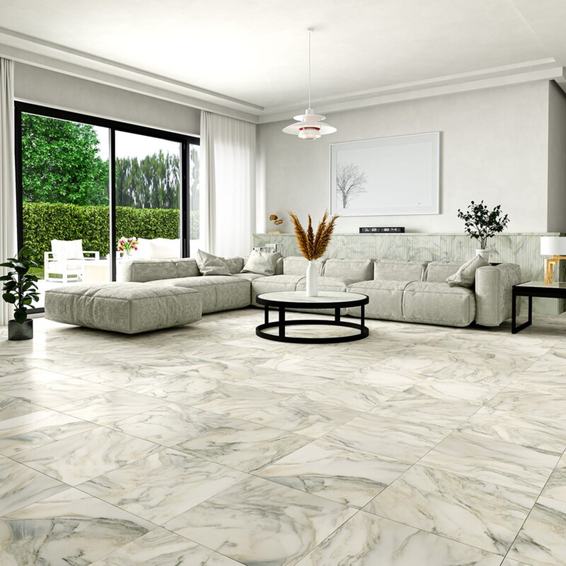 Calacatta Renaissance Honed Marble Tile 18×18 (TL21338)