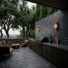 Azulejos de mármore preto Iris com acabamento rústico 3×6 (TL21483)