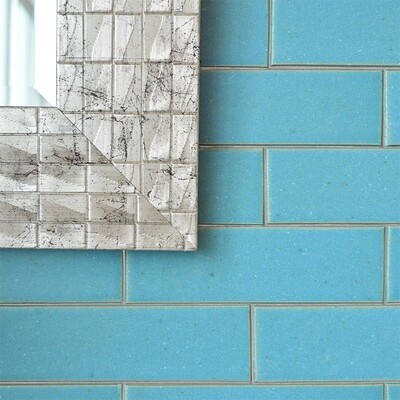 Turquoise Flats Leather Ceramic Tile 2 1/8×7 1/2 (TL60031)