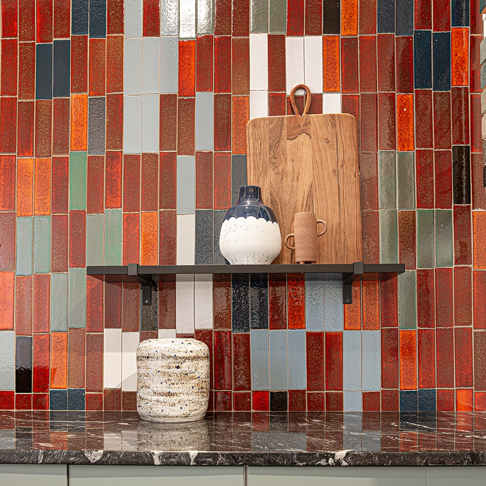 Brown and red terracotta brick tiles 