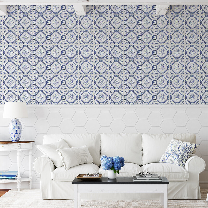 Sintra 3 Square 1/2 Glazed Terracotta Tile 6×6 (TL80131) Royal White Glossy Hexagon 5 Ceramic Tile 5 (DC00259)