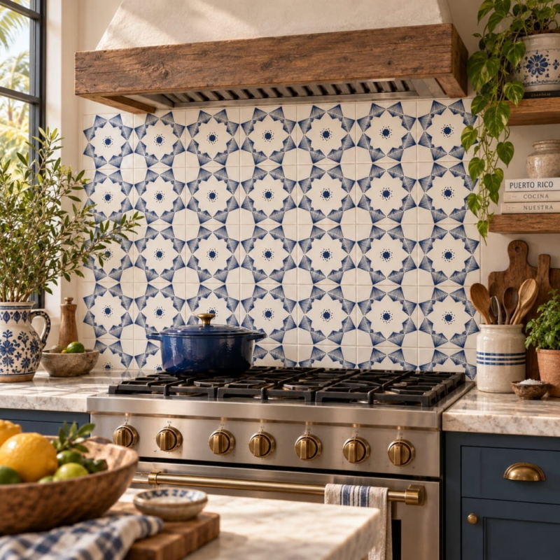 Blue Diamonds Glossy Ceramic Tile 6×6 (TL80376)