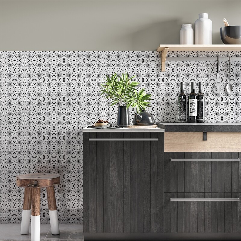 Black Twisted Glossy Ceramic Tile 6×6 (TL80389)