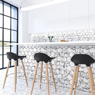 Haku Glossy Hexagon 5 Ceramic Tile 5 (TL80428) Blanco Matte Porcelain Tile 8×8 (TL80409)
