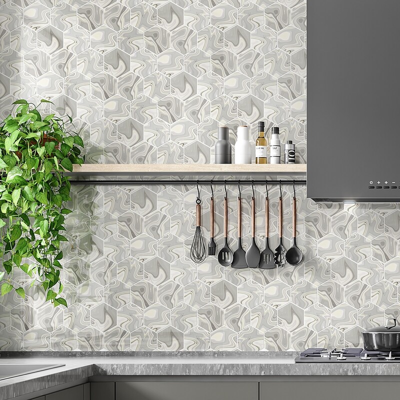 Saturn Glossy Hexagon 5 Ceramic Tile 5 (TL80431)