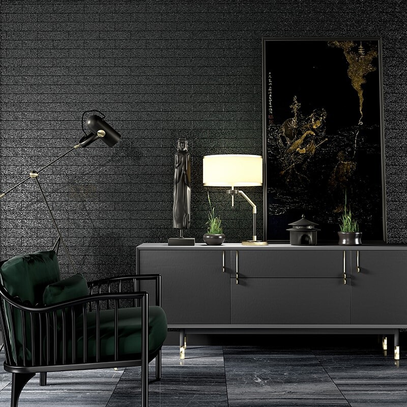 Hawke Glossy Terracotta Tile 2 9/16×8 7/16 (TL80455) Haisa Black Polished Marble Tile 24×24 (TL18409)