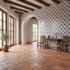 Roussillon Glossy Ceramic Tiles 6×6 (TL80558), Cotto Med Natural Octagon Terracotta Tiles 8×8 (TL91164)