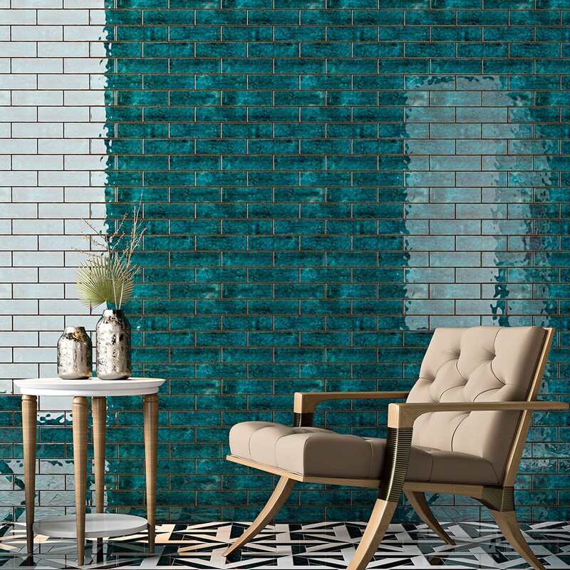 Aquamarine Glossy Terracotta Tile 2 1/4×7 7/8 (TL80571)