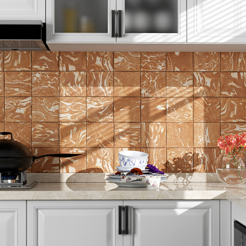 Ondulato Rosso Matte Terracotta Tile 6×6 (TL80694)