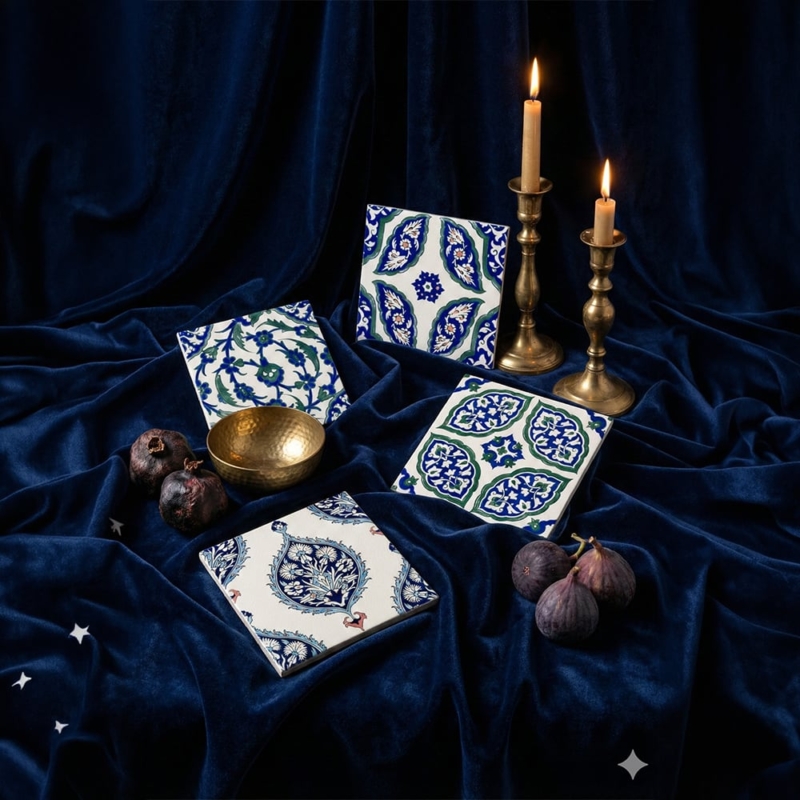 Taffeta Glossy Ceramic Tiles 8×8 (TL80815), Bargello Glossy Ceramic Tiles 8×8 (TL80816), Silk Glossy Ceramic Tiles 8×8 (TL80813)