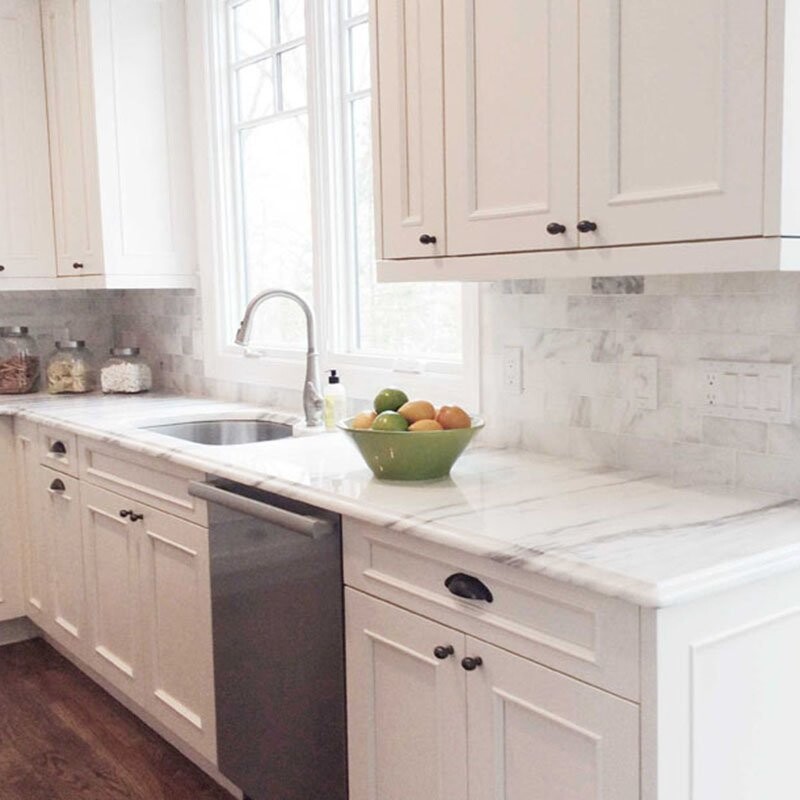 White Carrara C Polished Marble Tile 2 3/4×5 1/2 (TL90636)