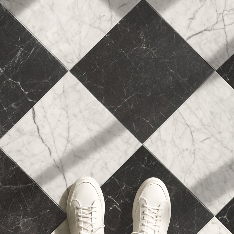 White Carrara Honed Marble Tile 18×18 (TL90640)