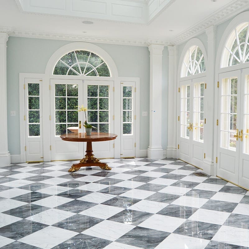 checkered floor tiles