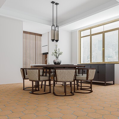 Reclaimed Natural Hexagon Terracotta Tile 6×6 (TL90800)