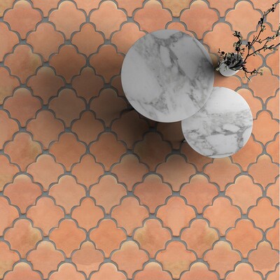 Fan Shape Natural Terracotta Tile 6 3/4×6 1/2 (TL90809)