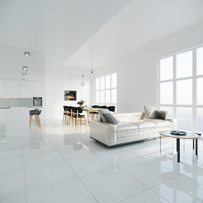 New Snow White Polished Marble Tile 24×24 (TL90891)