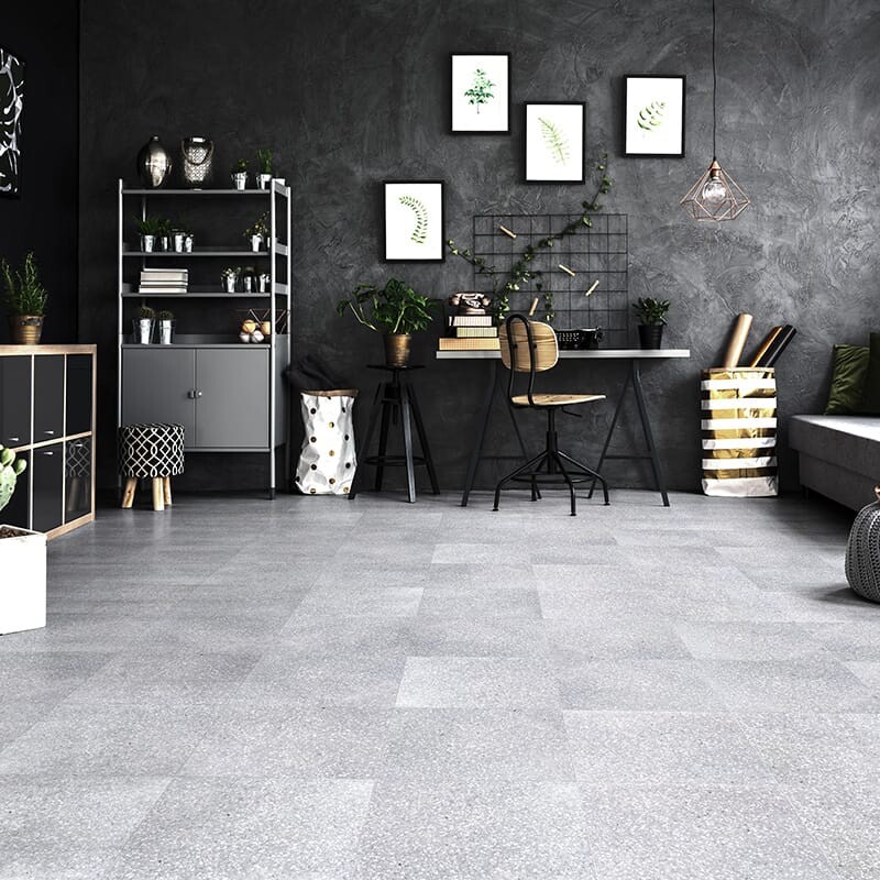 Steel Honed Terrazzo Tile 23 5/8×23 5/8 (TL91001)