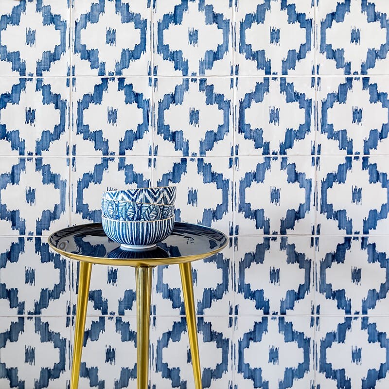 Ikat Crackled Ceramic Tile 8×8 (TL91056)