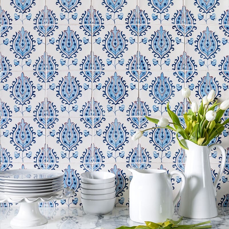 Tulips Crackled Ceramic Tile 8×8 (TL91059)